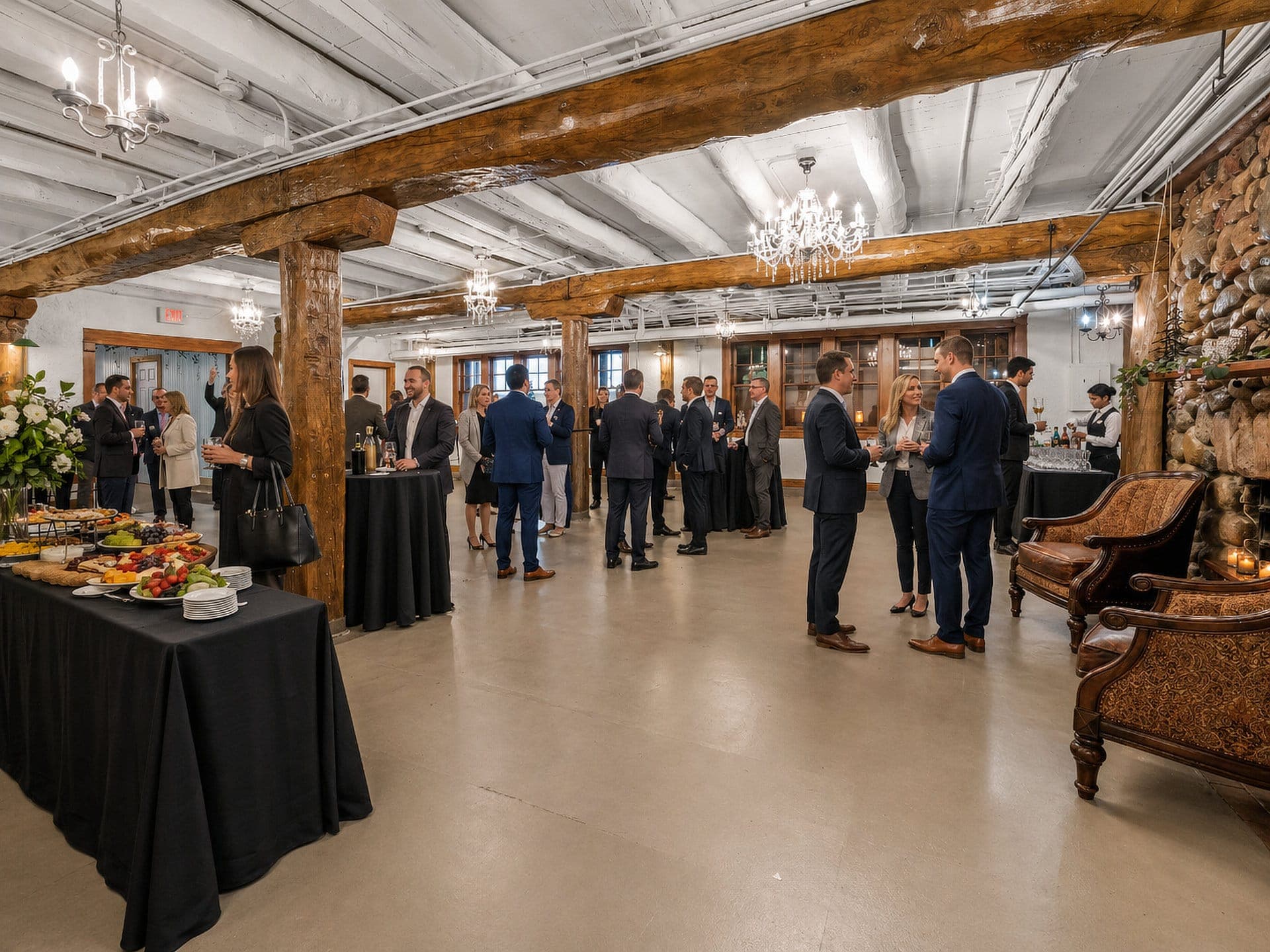 Guests gathered at The Tamarack Room